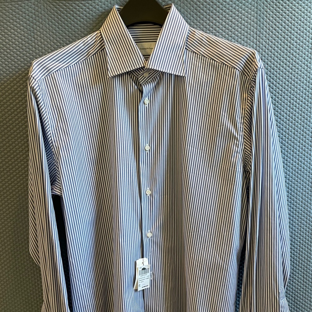 NEW Ermenegildo French Cuff Zegna Dress Shirt